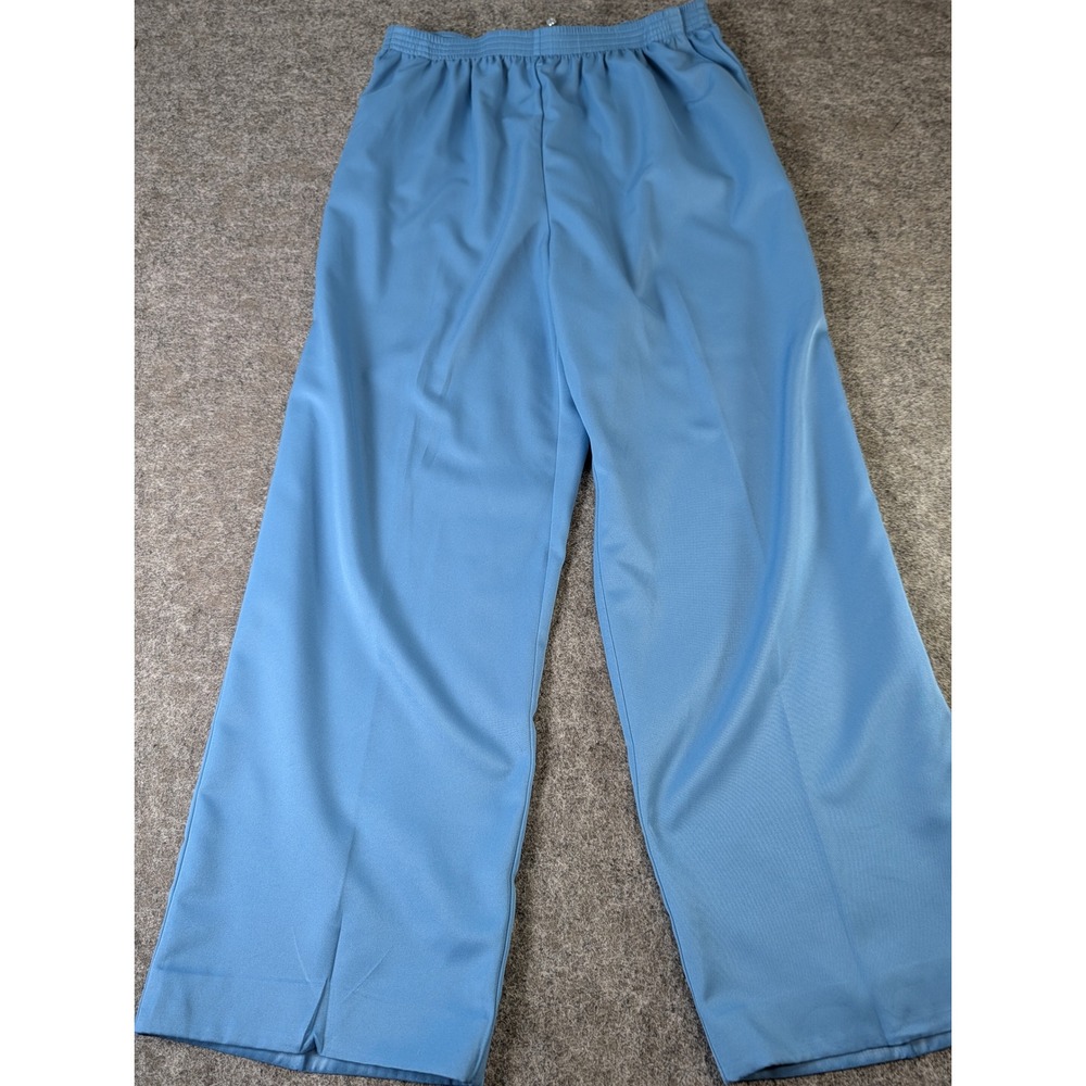 Alfred Dunner Womens Blue Elastic Waist Pull On Straight Leg Pants Size 18 EUC